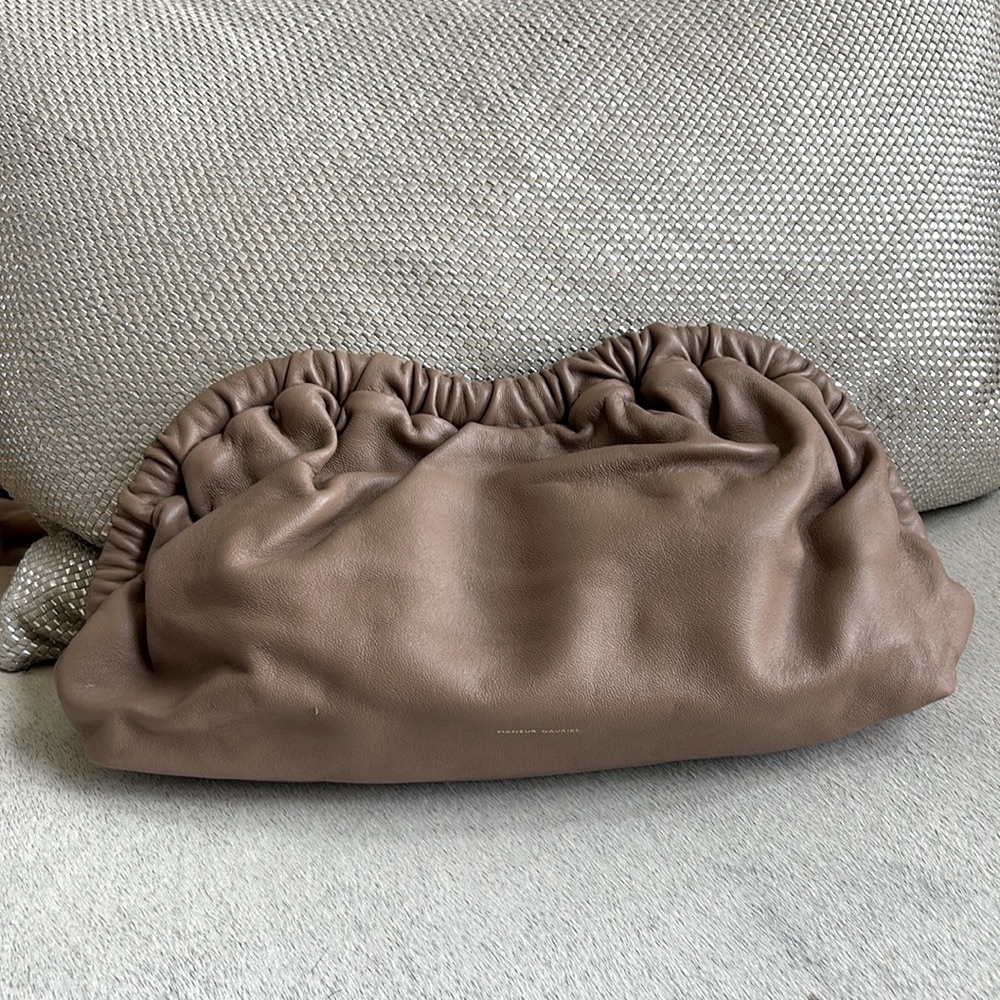 Mansur Gavriel Oversized Cloud Clutch in the color biscotto